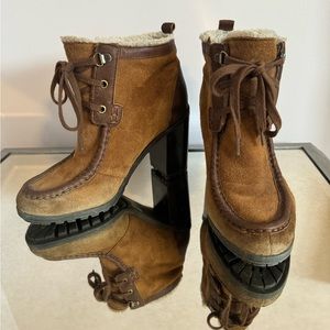 Sam Edelman Madge Suede and Shearling Ankle Booties